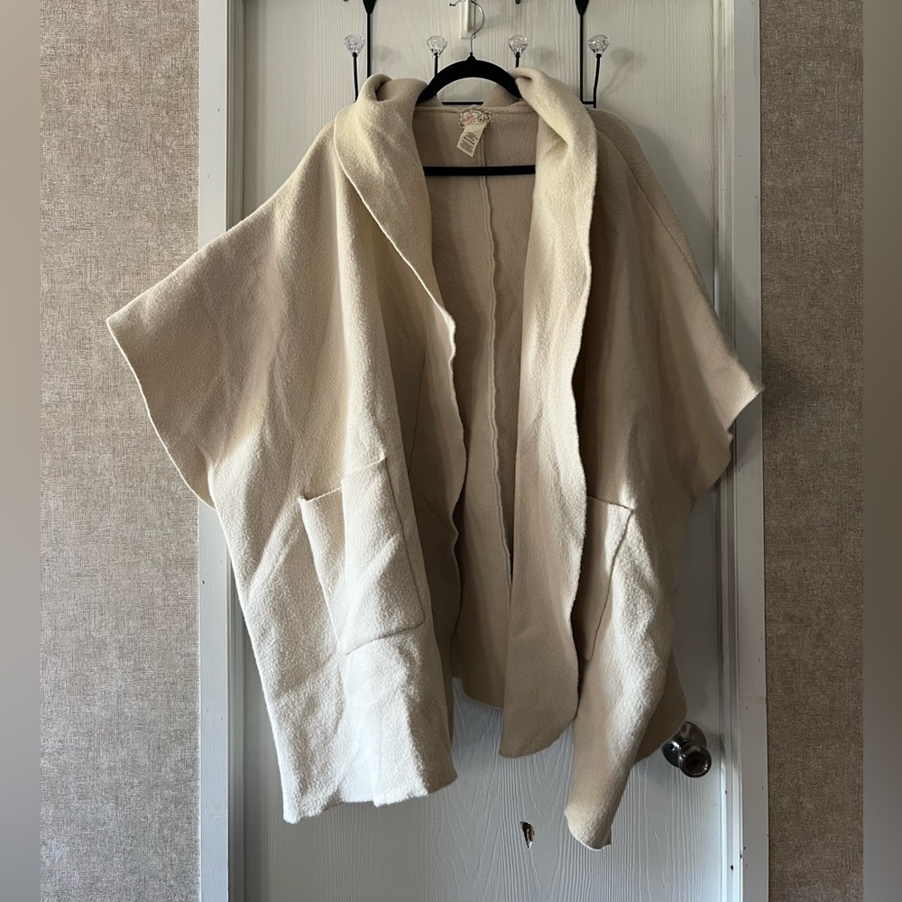 Free People Beige Cape Jacket